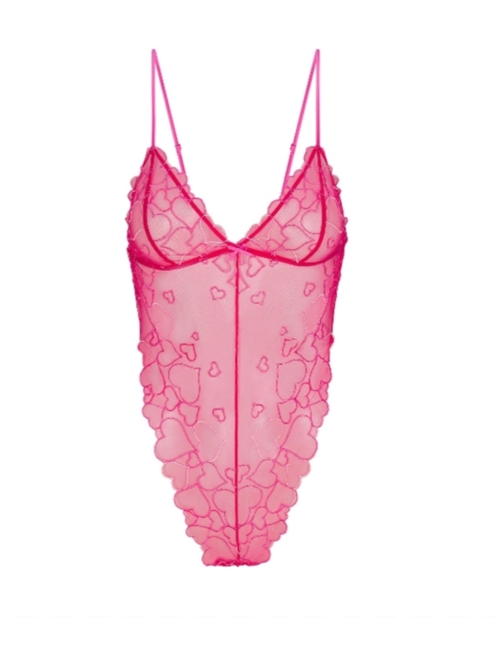 SKIMS Embroidered Tulle Teddy In Punch L NWT